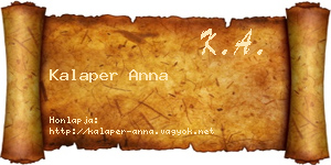Kalaper Anna névjegykártya